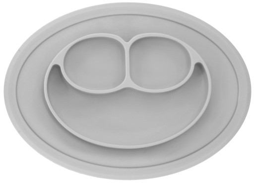 Бі-бі тарілка, сірий силікон