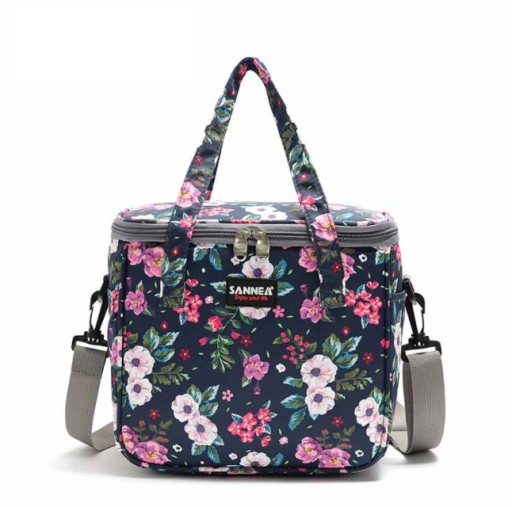 Torba Termiczna Izolacyjna Lunch Box Piknik 7L Kwiaty