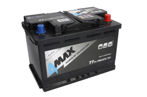 BAT77/760P/4MAX - АКУМУЛЯТОР 4MAX 77AH 760A P + ECOLINE