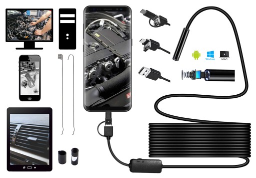 Камера огляду ХД ендоскоп УСБ ОТГ 8мм 5М