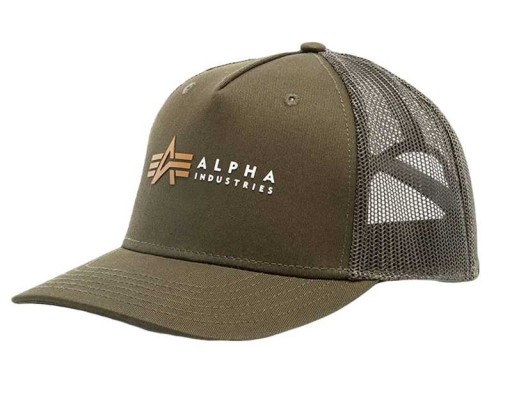 Šiltovka Alpha Industries Alpha Label Trucker Cap 106901 142 Tmavoolivová