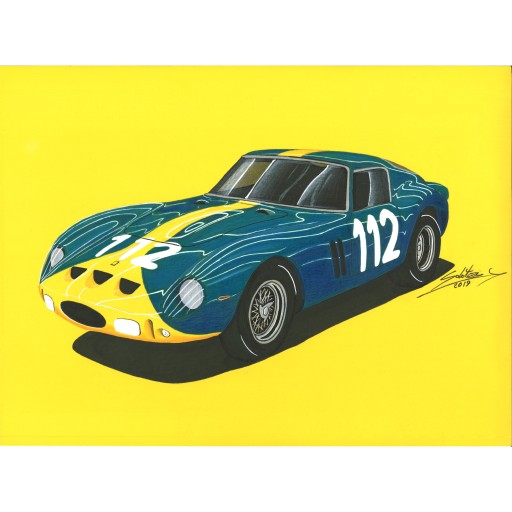 Плакат 70x100cm-Ferrari 250gto-sobotor_art