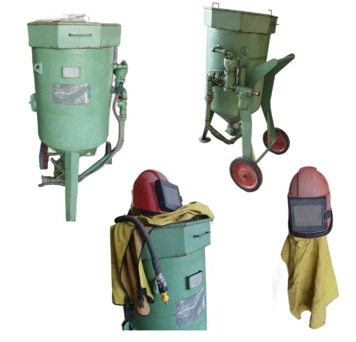 СИФОН ПІСКОСТРУЙНИЙ, СТРУМЕННИЙ ТА АБРАЗИВНИЙ ОЧИЩНИК 200 ЛІТРІВ З ШОЛОМОМ