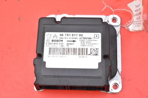 SENSOR module airbag of the airbags 9675181780 0285010830 PEUGEOT 3008 1 and 10-13