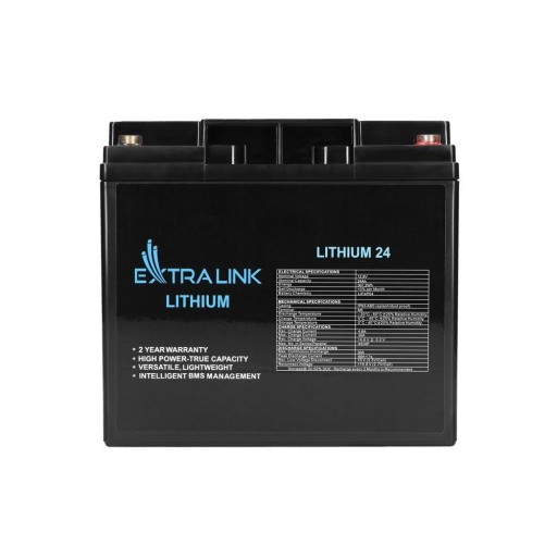 Аккумулятор extralink lifepo4 24 ач 12,8 в bms ex.30424