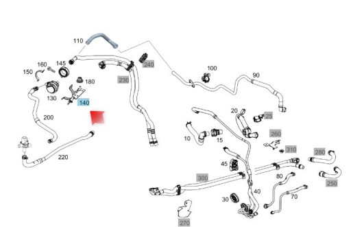 КРЕПЛЕННЯ ДОДАТКОВОГО ВОДЯНОГО НАСОСА MERCEDES GLE GLS A1678302304