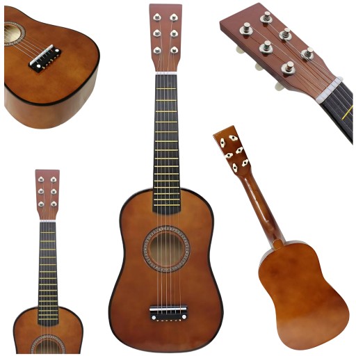 Gitara Akustyczna Drewniana 6 Strunowa Dla Dzieci Młodzieży Coffee 60 CM