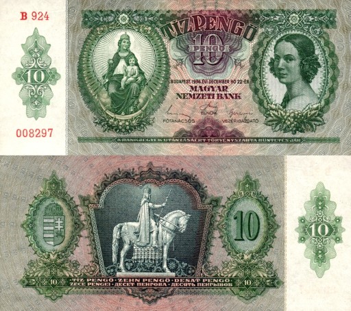 # WĘGRY - 10 PENGO - 1936 - P-100 - UNC