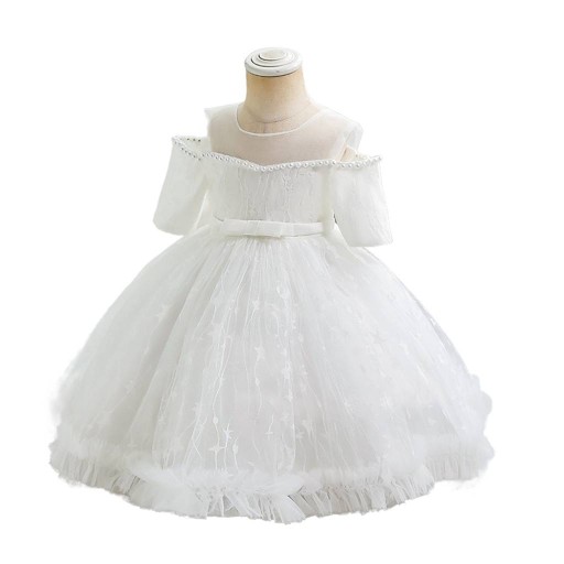 Elegantné čipkované šaty s mašľou pre dievčatko TT083Y