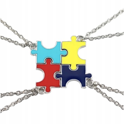 4ks Dobrý náhrdelník priateľstva Kreatívne puzzle