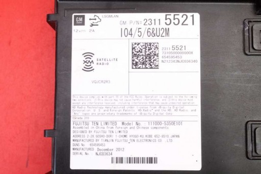 Centralina modulo RADIA 23115521 CADILLAC XTS 12-17