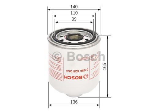 0 986 - ФИЛЬТР ОСУШИТЕЛЯ ВОЗДУХА BOSCH 0986628254