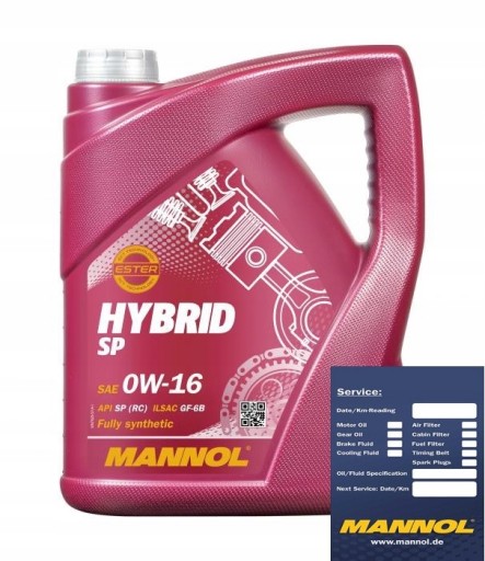 MANNOL Hybrid OW-16 API SP GF - 6 масло для гібридів 5л