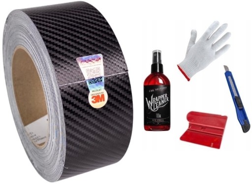 ЧЕРНАЯ УГЛЕРОДНАЯ ДЕХРОМИРОВАННАЯ ФОЛЬГА 5см-10м НАБОР 3М