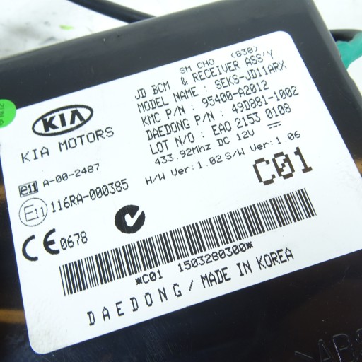 KIA CEED II modulo BCM 95400-A2012