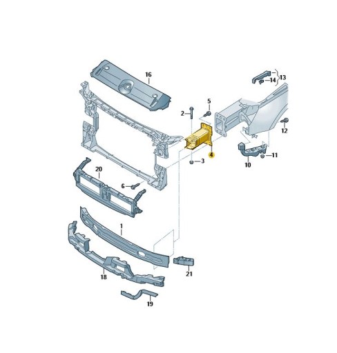 8W0807133A - Зона зминання променя передня ліва AUDI A4 B9 ASO