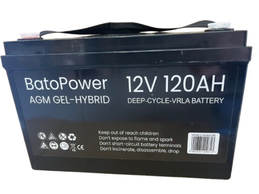 Необслуживаемый аккумулятор agm-gel hybrid 12в 120ач для лодки, понтона, кемпера