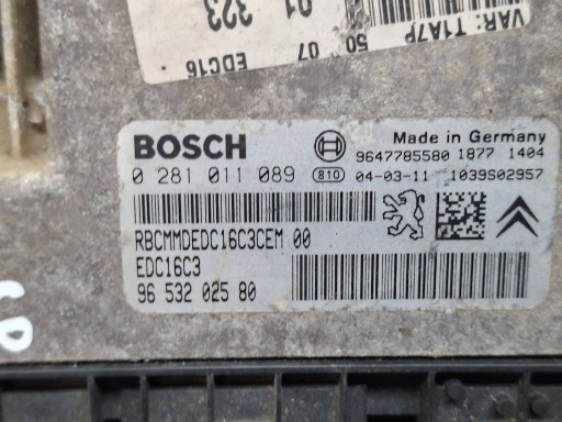 control unit of the engine 0281011089 9653202580 Citroen C3 Peugeot 206 1.4 HDI