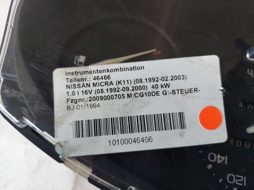 dials clock MICRA K11 1.0 B 248105F762