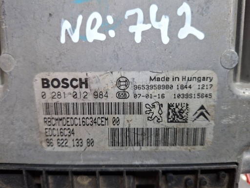 control unit of the engine 9653958980 0281012984 9662213380 Citroen Peugeot 1.6 HDI