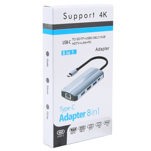 BYL-2205 Адаптер USB-C/Type-C к USB-концентратору 8 в 1