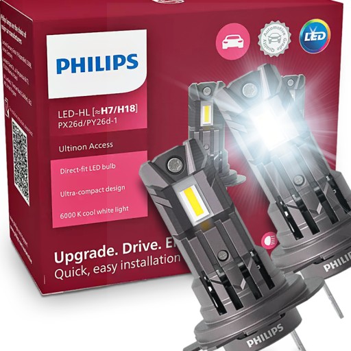 LUM11972U2500C2 - PHILIPS светодиодная лампа H7 / H18 ULTINON ACCESS легкая установка 2шт. 6000K
