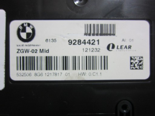 BMW F10 520D module control unit KOMFORTU 9284421