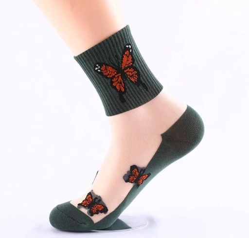ponožky sieťované vzory tenké motýle