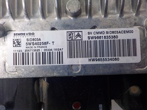 CITROEN computer control unit 5WS40258F-T 9661835380