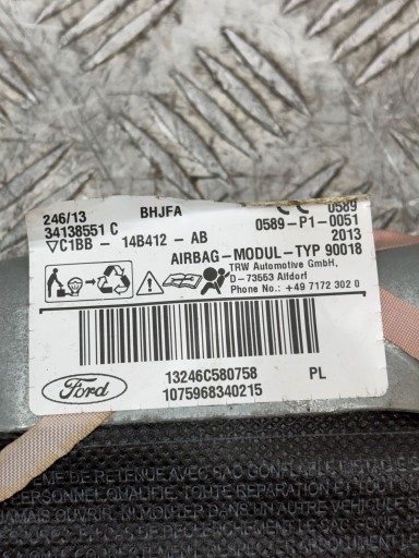 Dachvorhang Airbag links FORD FIESTA MK7 C1BB-14B412-AB