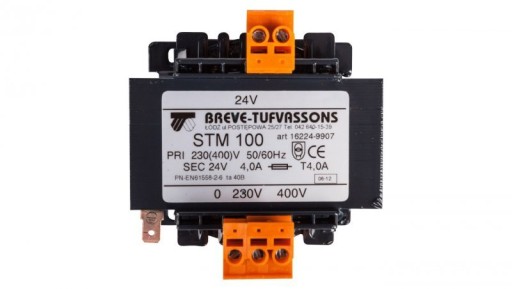 1-fázový transformátor STM 100VA 400(230)/24V 1622