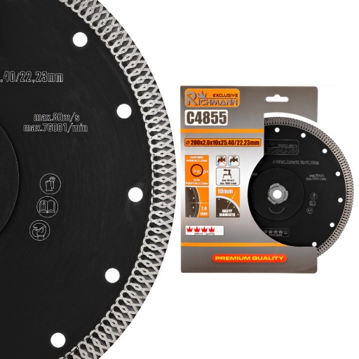 Алмазный диск тонкий для плитки 200X2X25, 4/22, 23 мм GRES RICHMANN C4855