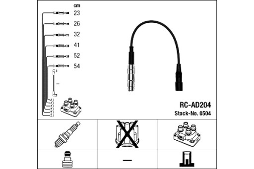 RC-AD204 - Комплект проводів запалювання ngk audi 100 c4 80 b4 a4 b5 a6 c4 a6 c5