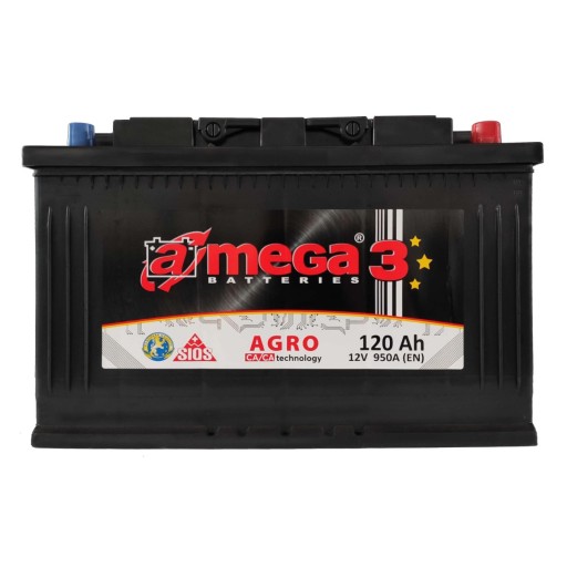 6CT-120-A3 - Аккумулятор Amega Agro 3 12V 120AH 950A P+