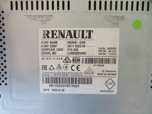 RADIO RENAULT MASTER OPEL MOVANO 20R 281155231R