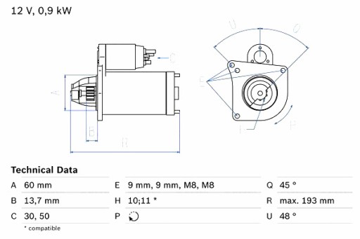 0 986 - Стартер ds ds 3 ds 4 citroen berlingo multispace berlingo minivan