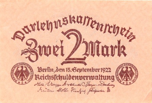 Niemcy - BANKNOT - 2 Marki 1922 - Rosenberg: 74