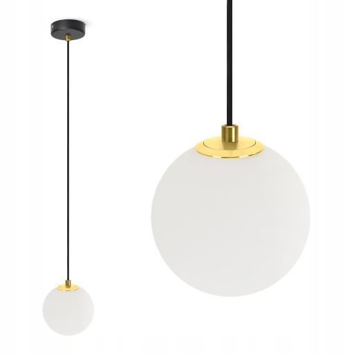 Lampa Wisząca Sufitowa Barowa Szklana Kula 12cm czarno-złota G9 Led Luxolar