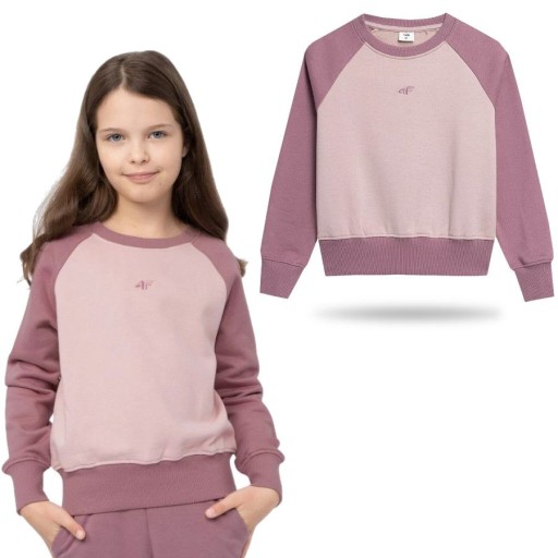 Bluza Dziewczęca 4F Dziecięca Sportowa Dresowa Na Co Dzień