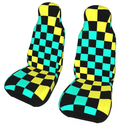 Чехлы для сидений черный и белый клетчатый узор
