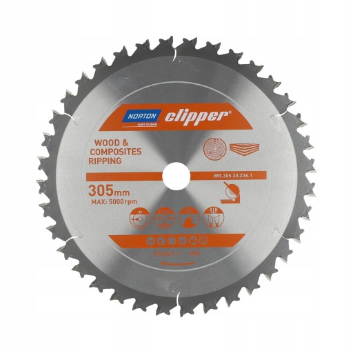 РІЗАЛЬНИЙ ЛЕЗОК ПО ДЕРЕВИНІ NORTON 305MMX30 T36