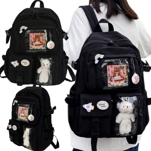 РЮКЗАК ЖІНОЧИЙ ЮНАЦЬКИЙ ШКІЛЬНИЙ, МІСТЬ, ВЕДМЕДЬ, А4