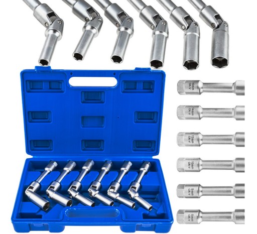 НАБІР ДОВГИХ ГАЙКОВИХ КЛЮЧІВ ДЛЯ СВІЧОК НАКАЛУ З ШАРНІРОМ 3/8