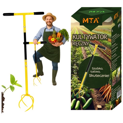 Kultywator ręczny Spulchniacz gleby Ogrodowy Sadownik Aerator Glebogryzarka
