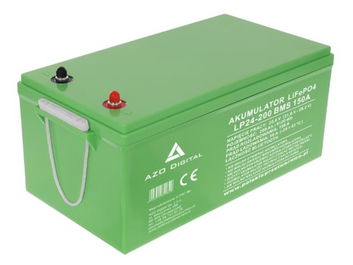 Azo battery lifepo4 lp24-200 200ah 24v 150a bms bluetooth нагрівальний мат