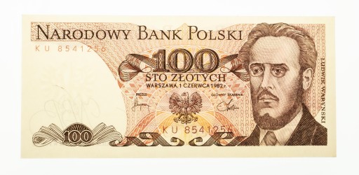 100 ZŁOTYCH 1.06.1982, seria KU st.1