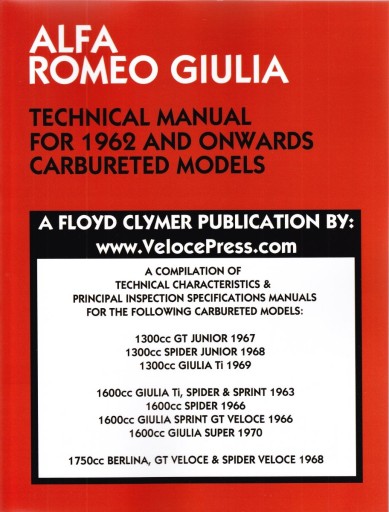 Alfa Romeo Giulia GT GTV Spider карбюратор инструкция