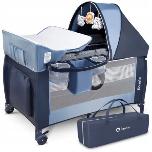 Ліжечко дорожнє 65 х 125 см, сині відтінки