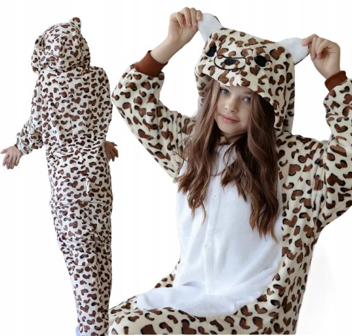 PANTERA CENTKI KOT PIŻAMA KIGURUMI PRZEBRANIE DLA DZIECI ONESIE 150 cm