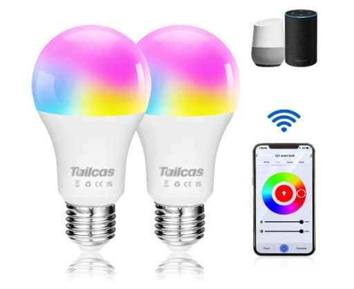 Tailcas LED žiarovky 2 ks E27 9W Wifi